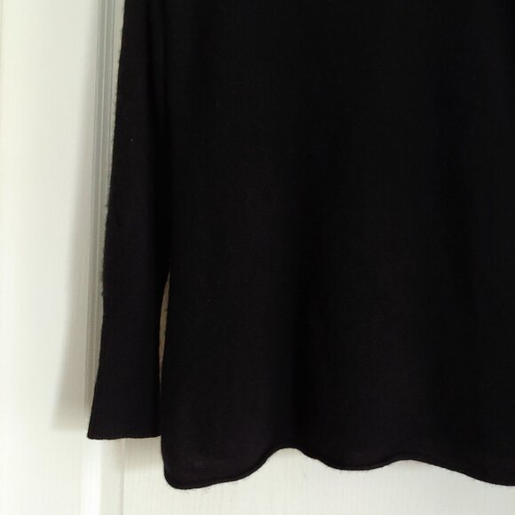 Athleta100% Cashmere Black Turtleneck Ribbed cuffs Soft Cozy S - Picture 5 of 11